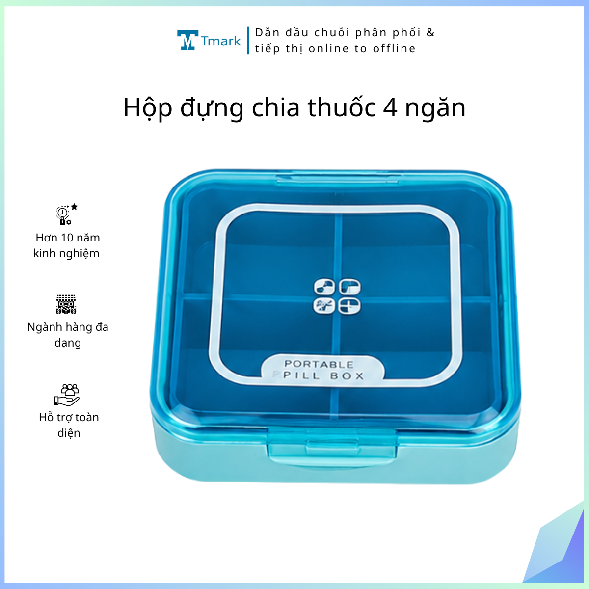 Hộp đựng chia thuốc 4 ngăn (Kiện 300 cái)
