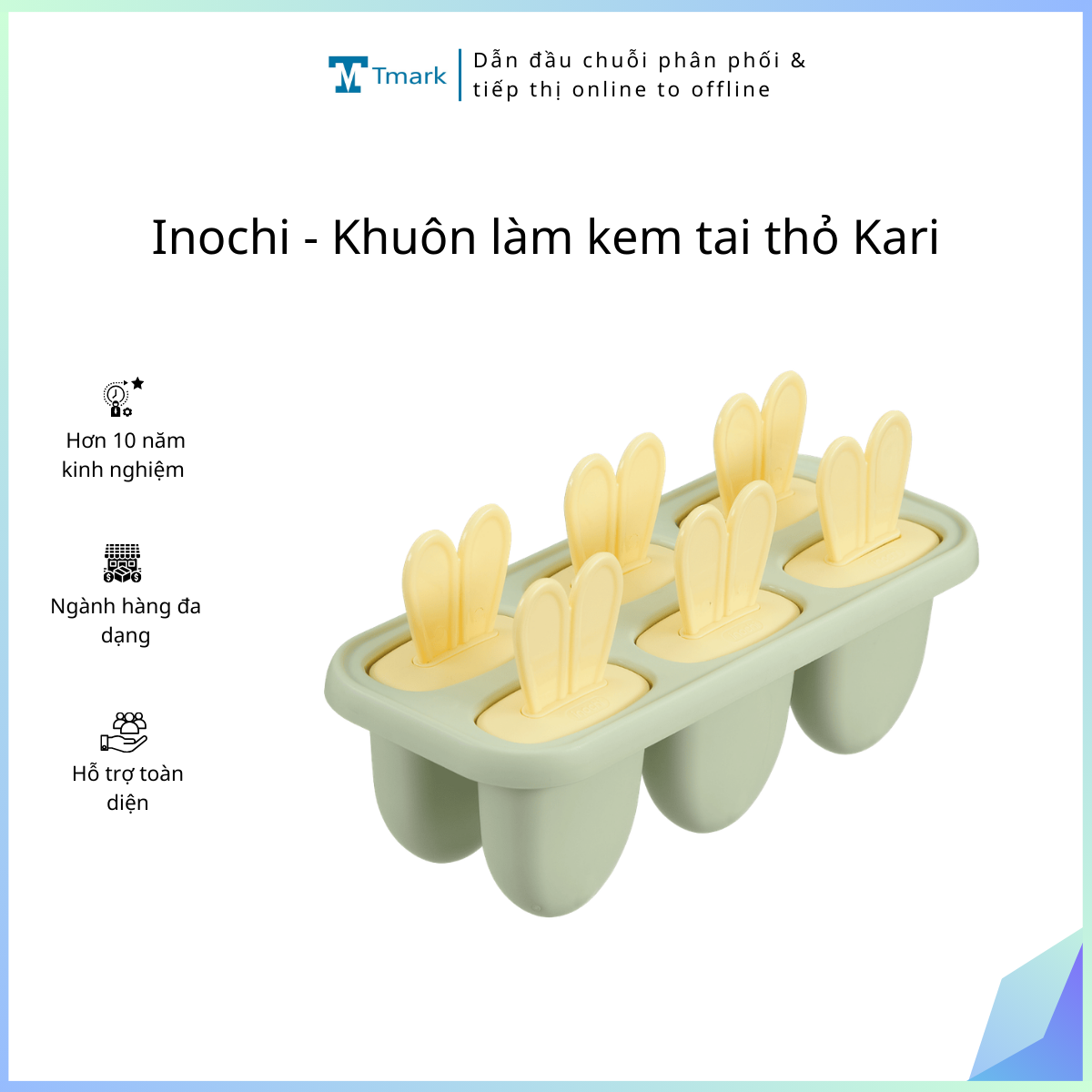 Inochi - Khuôn làm kem tai thỏ Kari (Kiện 48 cái)