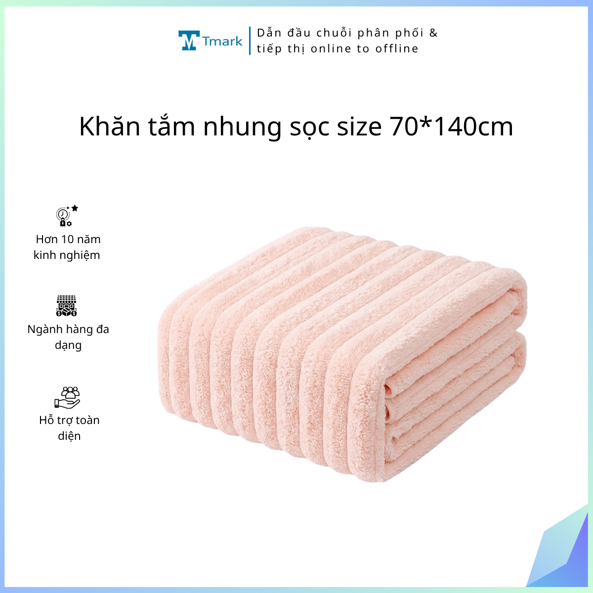 Khăn tắm nhung sọc size 70*140cm (Kiện 150 cái)
