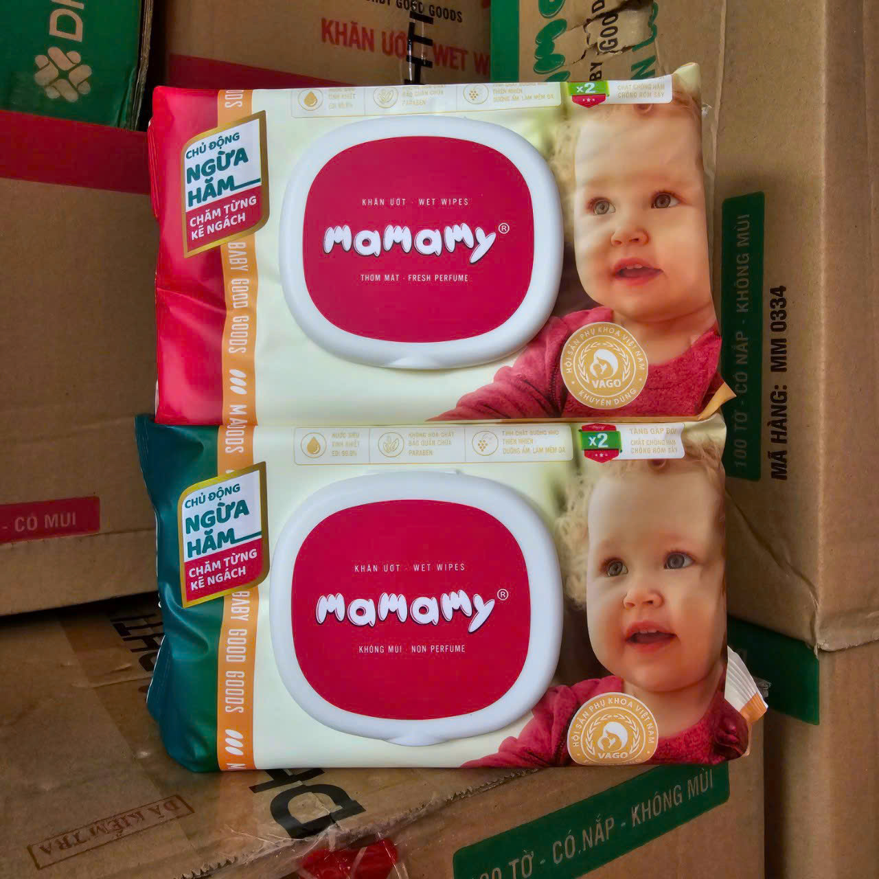 Khăn ướt VS Mamamy 100 tờ,có nắp, không mùi ( Kiện 100 gói )