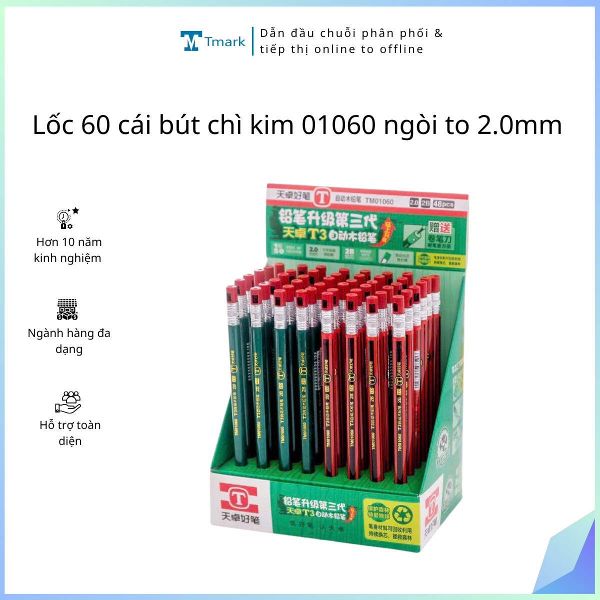 Lốc 60 cái bút chì kim 01060 ngòi to 2.0mm (kiện 24 lốc)