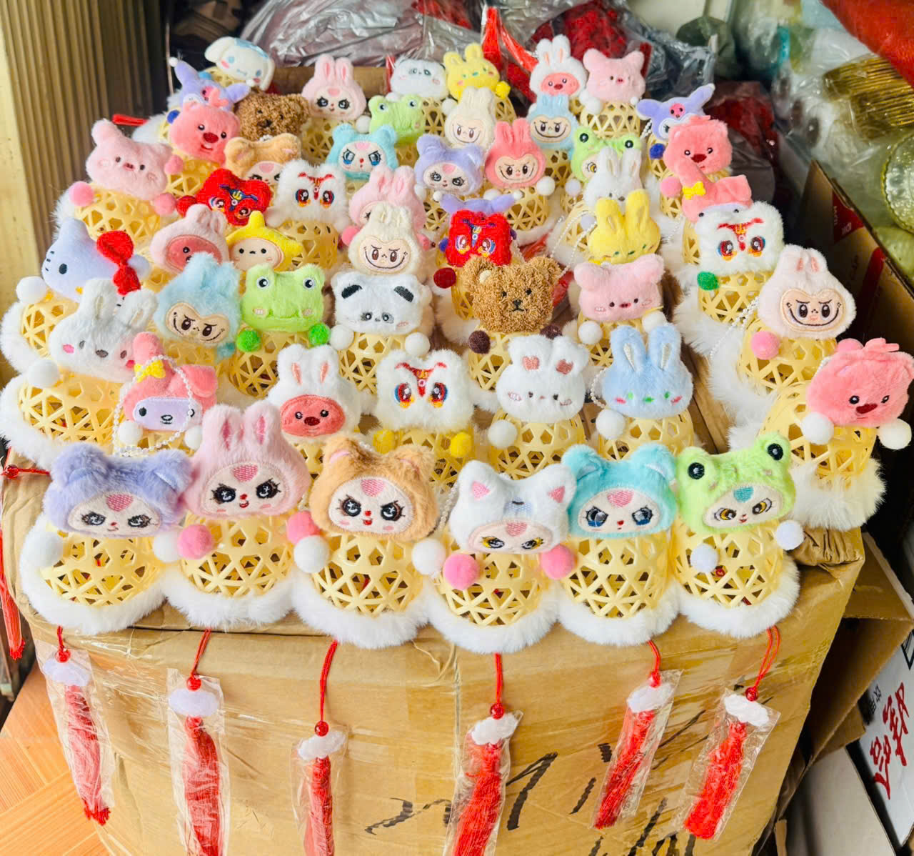 Lồng đèn trung thu rọ tre baby có tua rua (kiện 100 cái) 2
