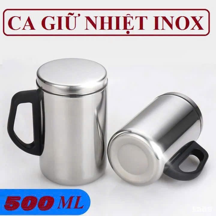 Ly inox 500ml có quai cầm (Kiện 180 cái) 2
