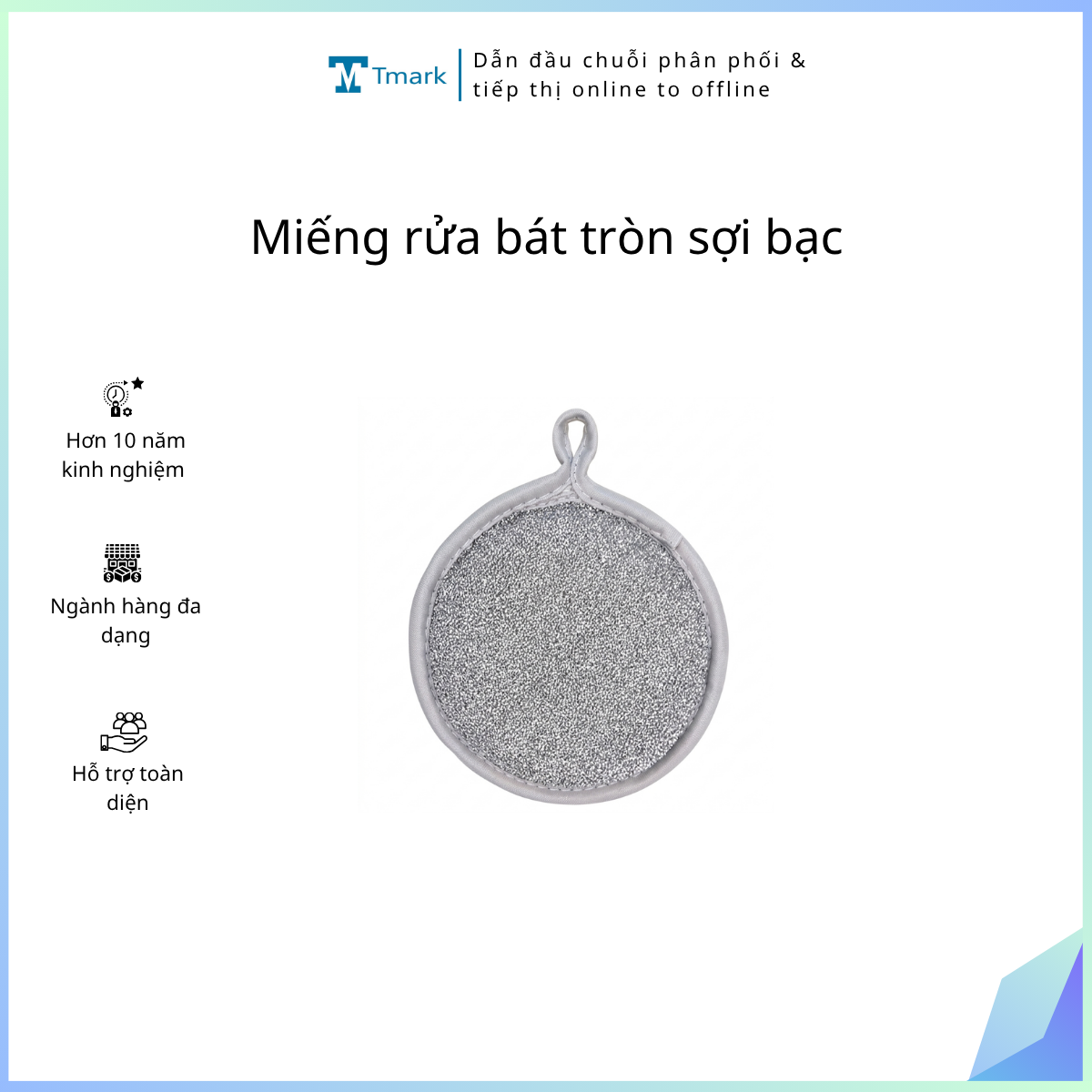 Miếng rửa bát tròn sợi bạc (Kiện 1000 cái)