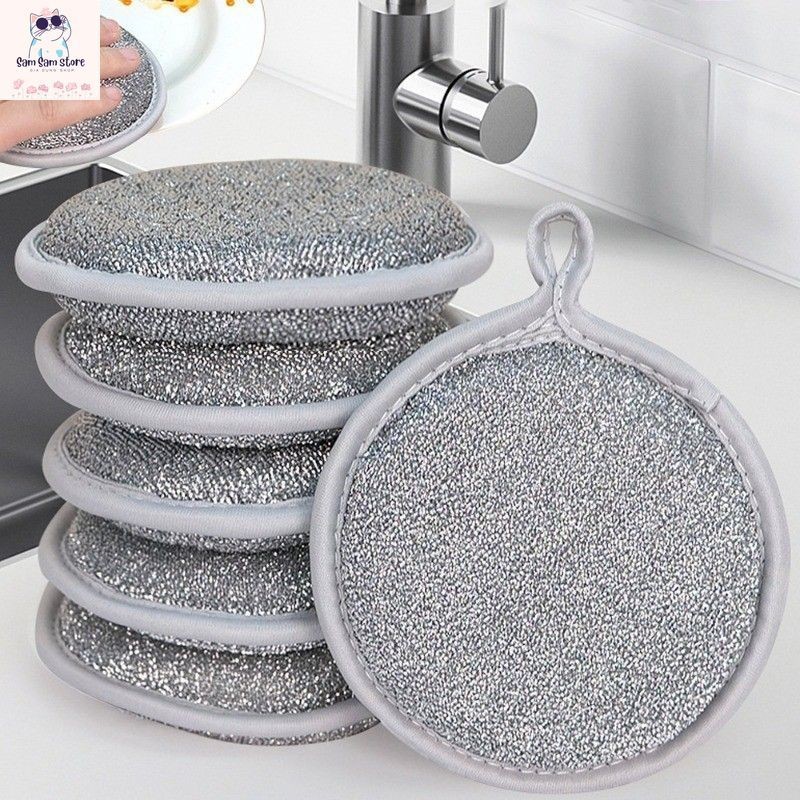 Miếng rửa bát tròn sợi bạc (Kiện 1000 cái) 2