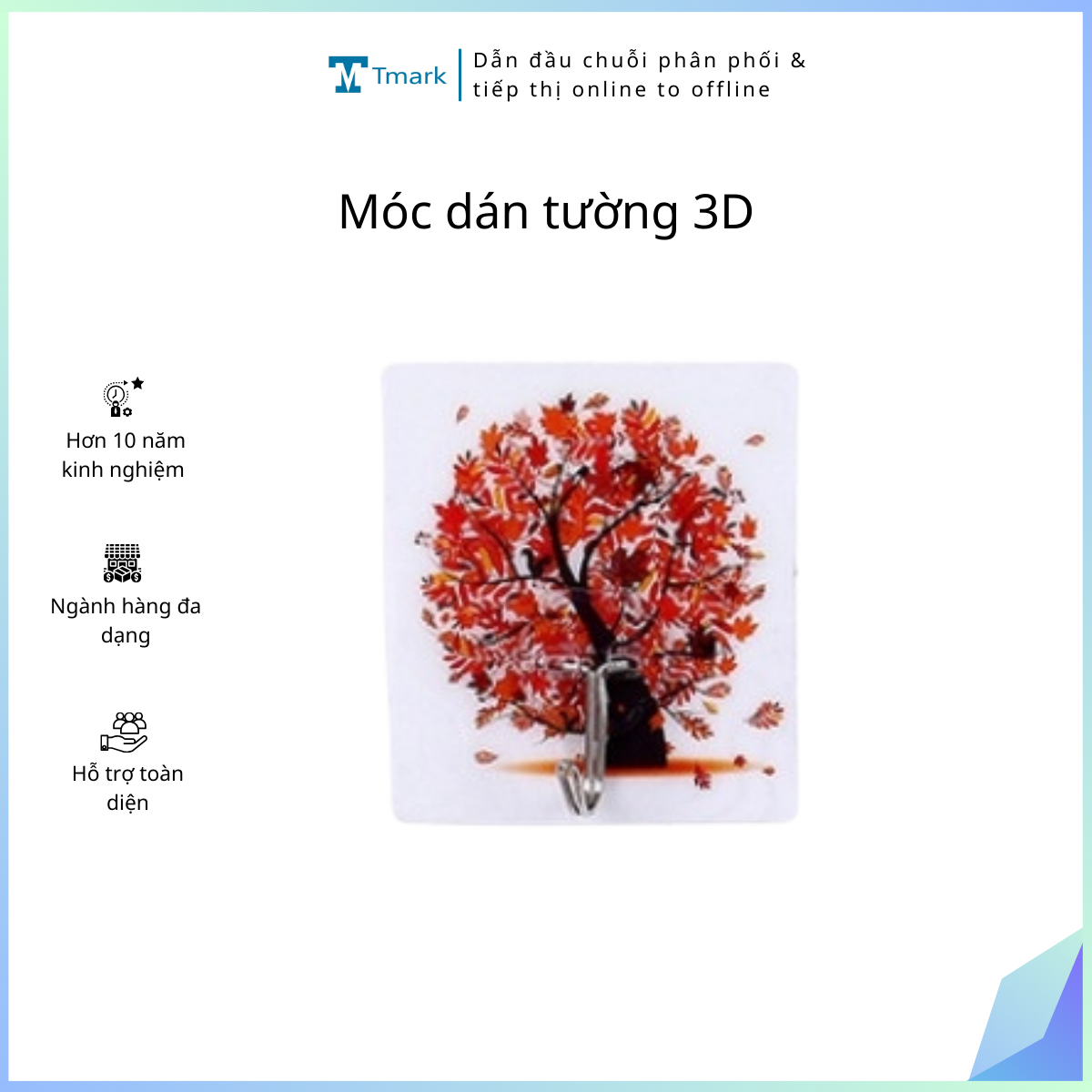 Móc dán tường 3D Tmark (Kiện 4000 cái)