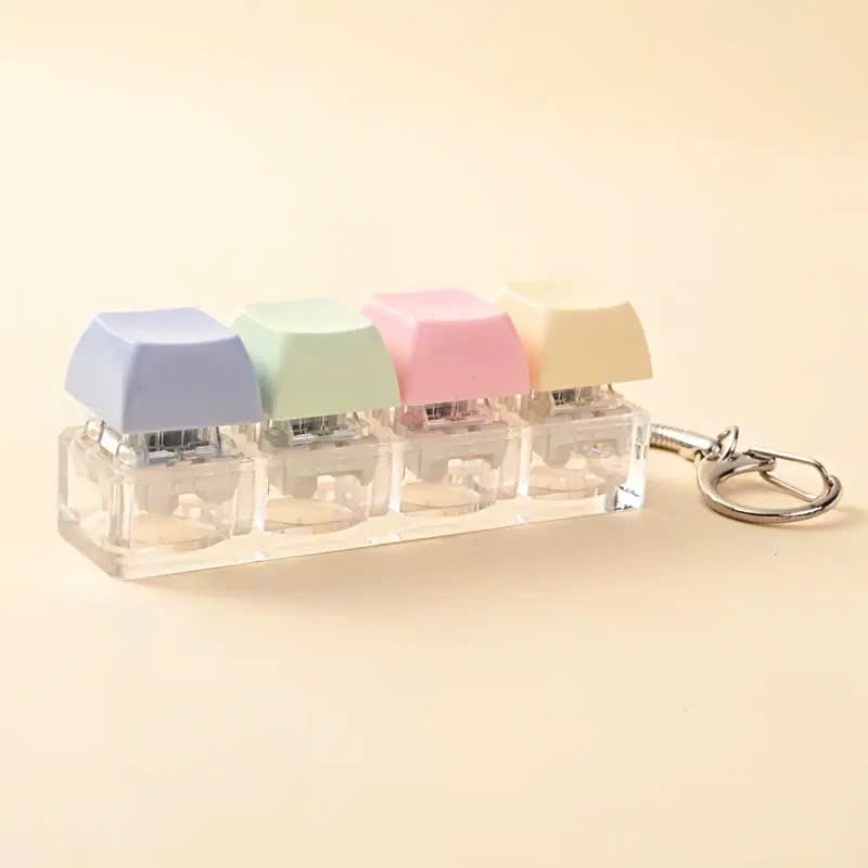 Móc khóa 4 nút phím cơ mix màu (Kiện 100 cái) 2