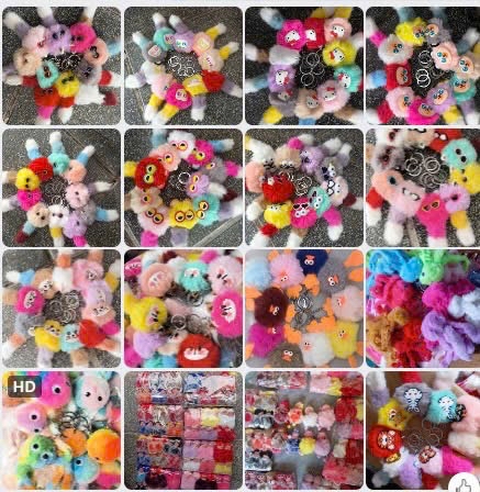Móc khóa gấu bông lông xù (Kiện 100 cái) 2