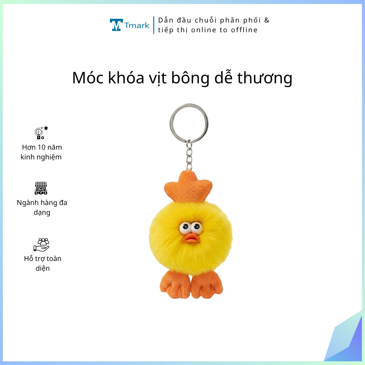 Móc khóa vịt bông dễ thương (Kiện 500 cái)