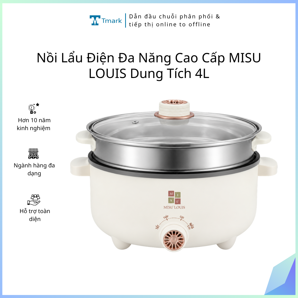 Nồi Lẩu Điện Đa Năng Cao Cấp MISU LOUIS Dung Tích 4L