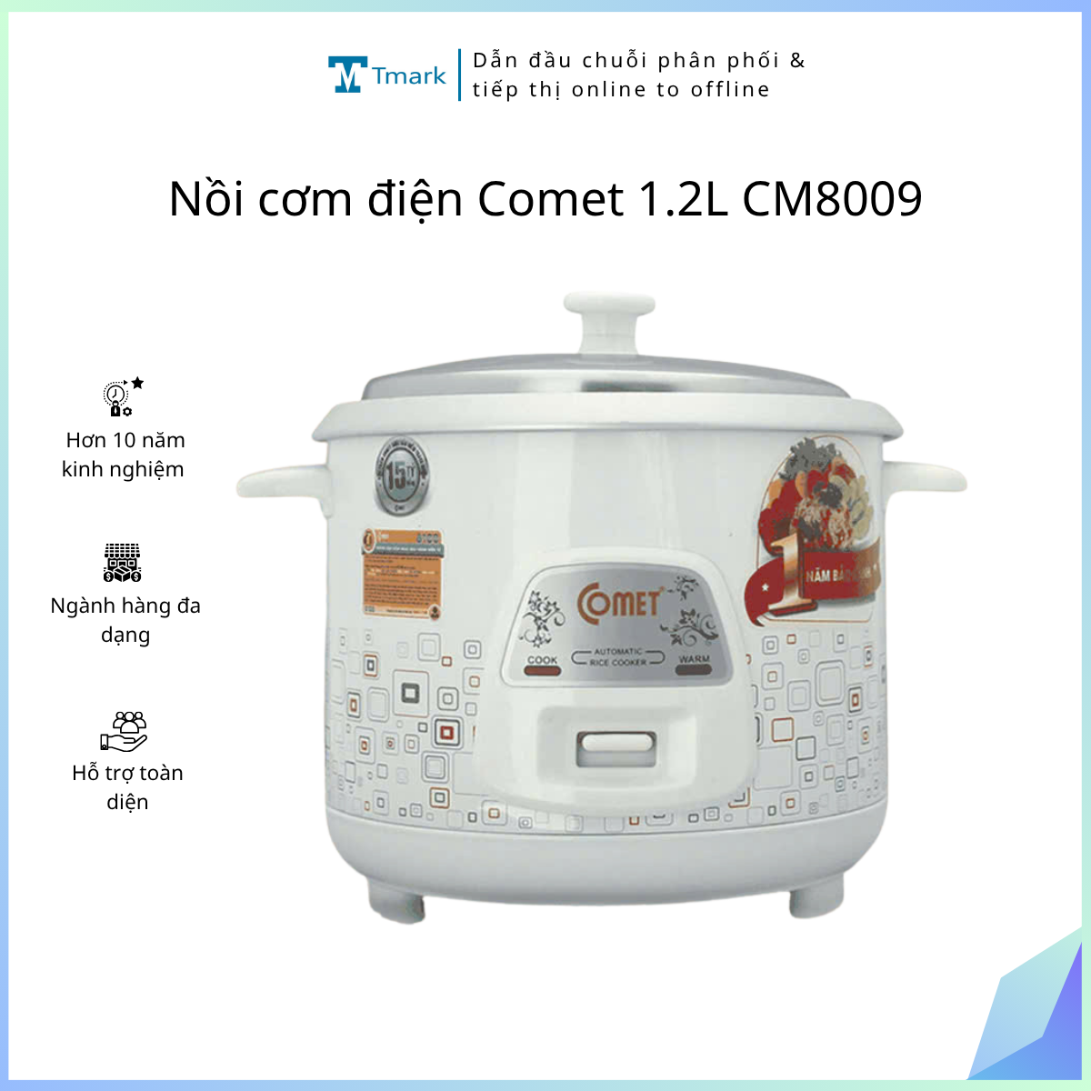 Nồi cơm điện Comet 1.2L CM8009 (Kiện 4 cái)