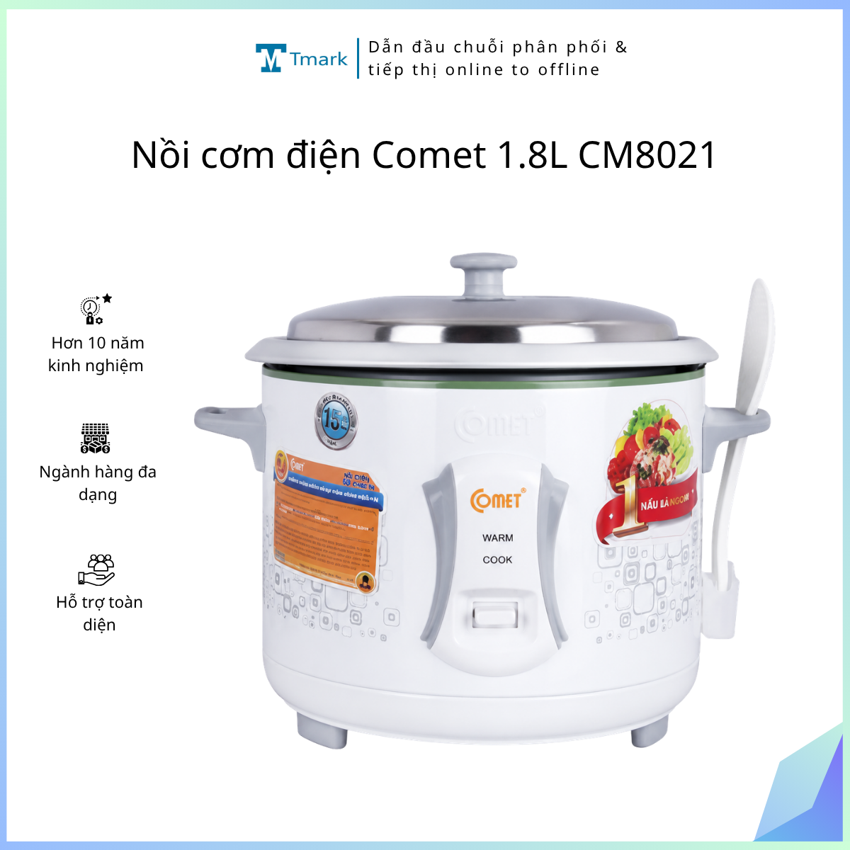 Nồi cơm điện Comet 1.8L CM8021 (Kiện 4 cái)