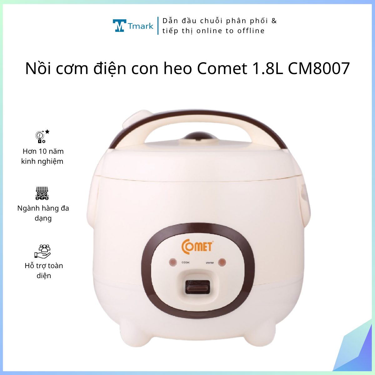 Nồi cơm điện con heo Comet 1.8L CM8007 (Kiện 4 cái)