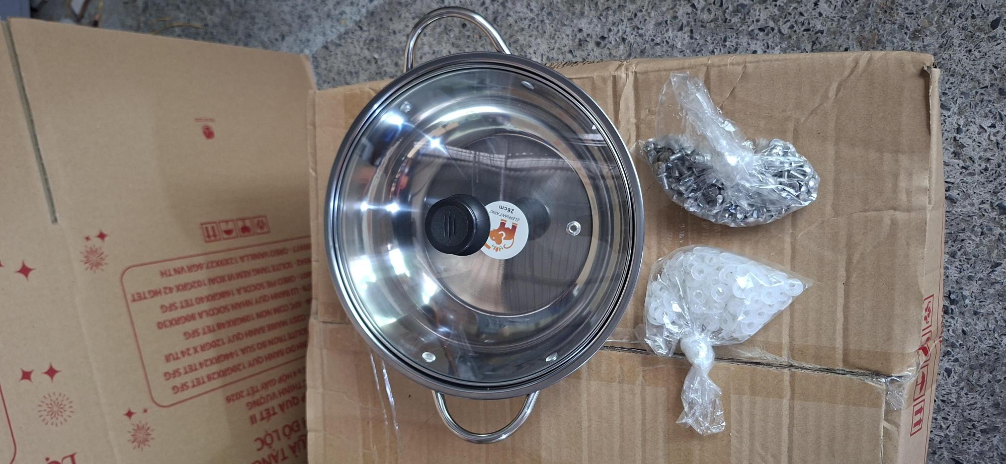 Nồi sup inox nắp thủy tinh 26cm (Kiện 180 cái) 3