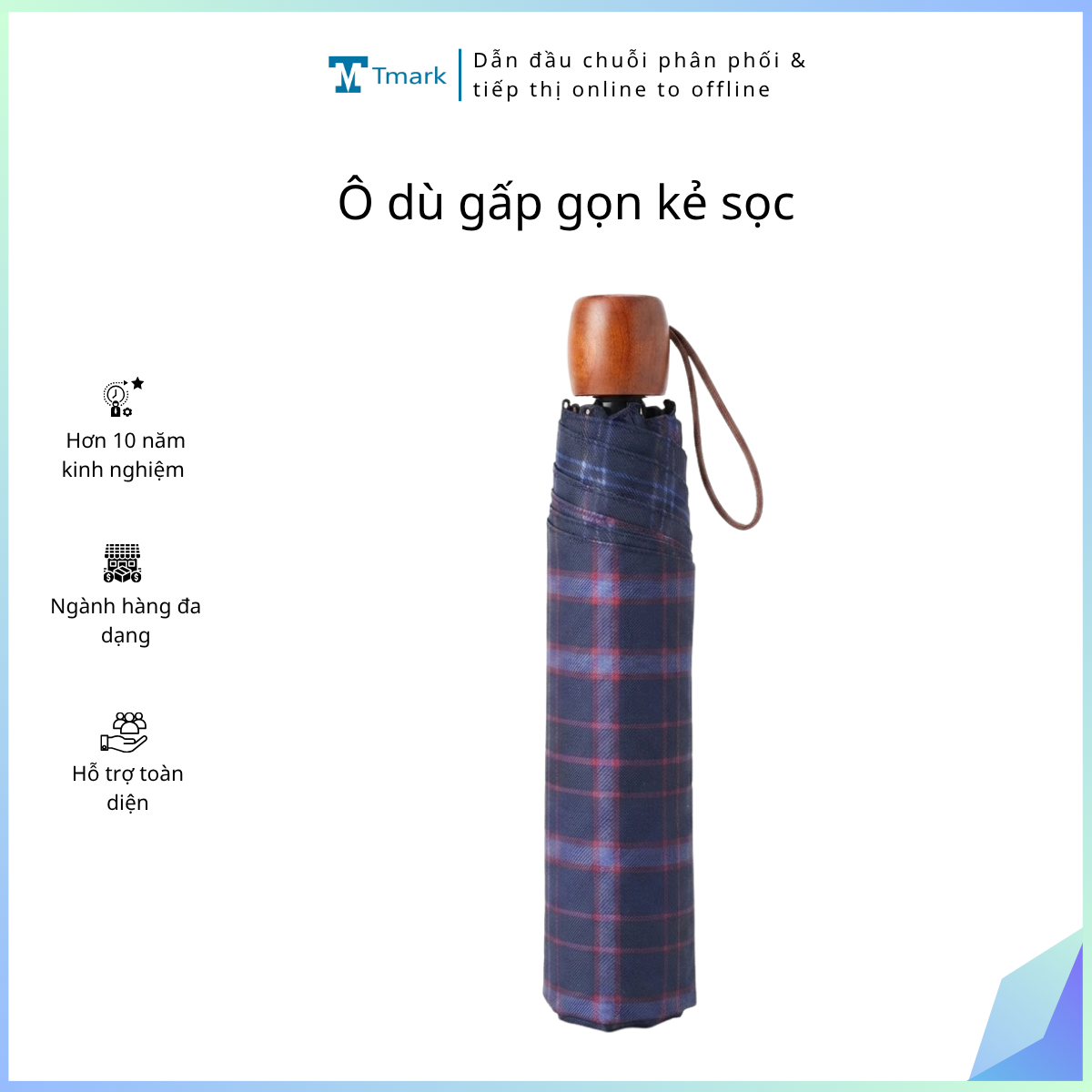 Ô dù gấp gọn kẻ sọc ( Kiện 100 cái)