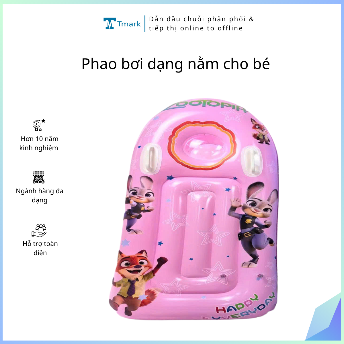 Phao bơi nằm trẻ em 0565-00 bằng nhựa, cho trẻ em từ 3 tuổi trở lên . Mới 100%.