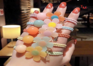 Phụ kiện - chun charm hoa (Kiện 50L - lốc 100 cái)