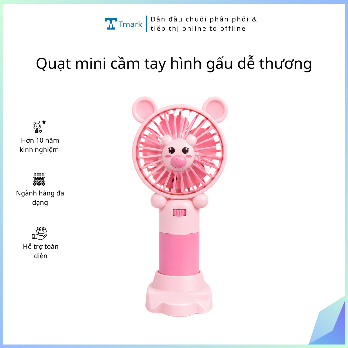 Quạt mini cầm tay hình gấu dễ thương (Kiện 70 cái)