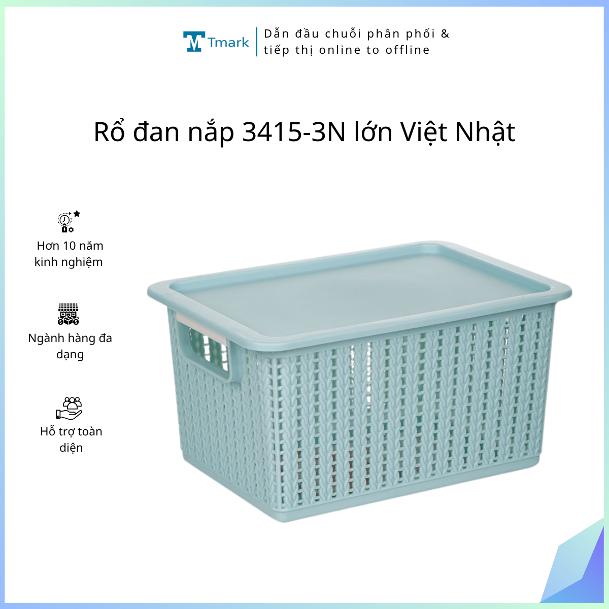 Rổ đan nắp 3415-3N lớn Việt Nhật (kiện 100c)