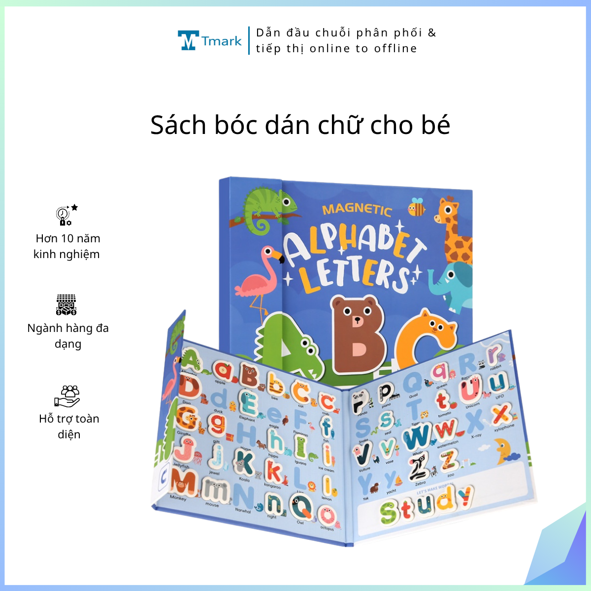 Sách bóc dán chữ cho bé