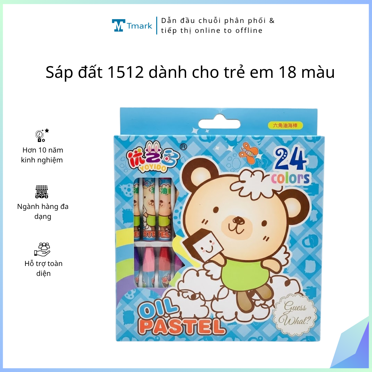 Sáp đất 1512 dành cho trẻ em 18 màu (kiện 144 hộp)