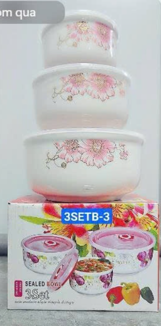 Set 3 bát sứ cao cấp bông B3(Kiện 24 bộ)(Hàng nguyên kiện) 2