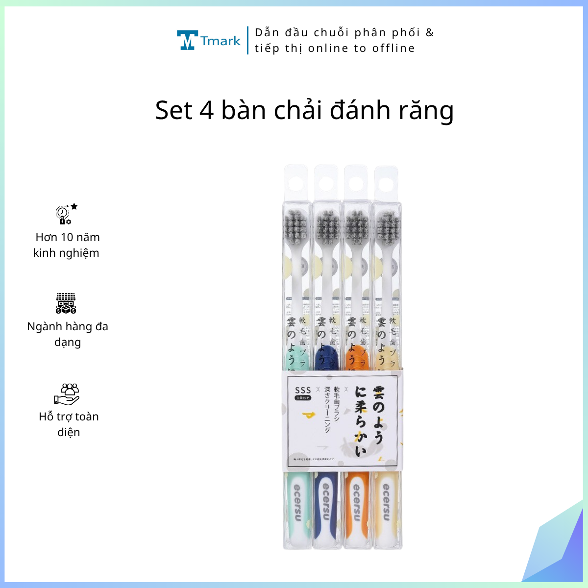 Set 4 bàn chải đánh răng (Kiện 144 bộ)