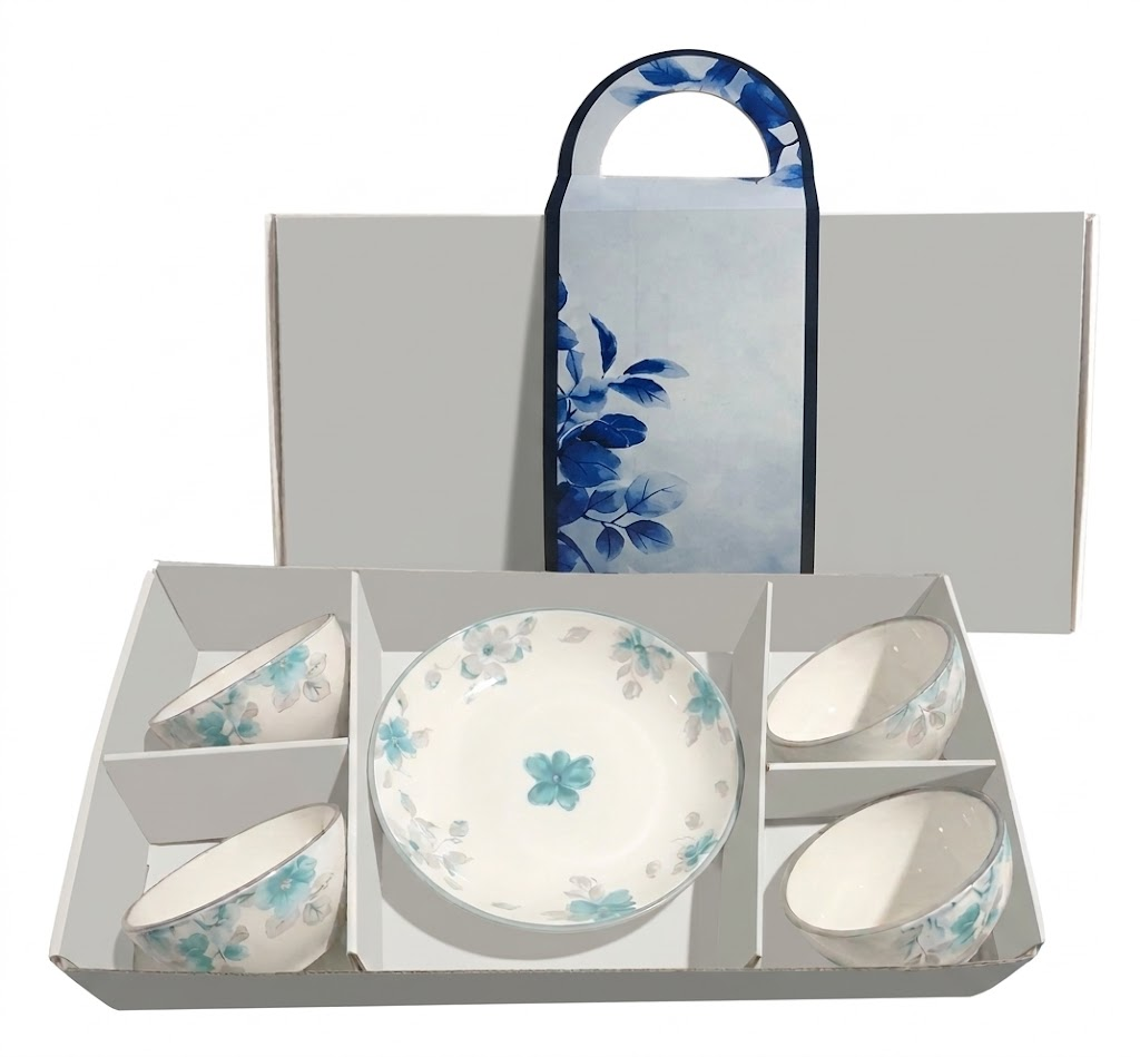 Set 4 chén và 1 dĩa thanh hoa cát tường (Kiện 12 bộ) 2