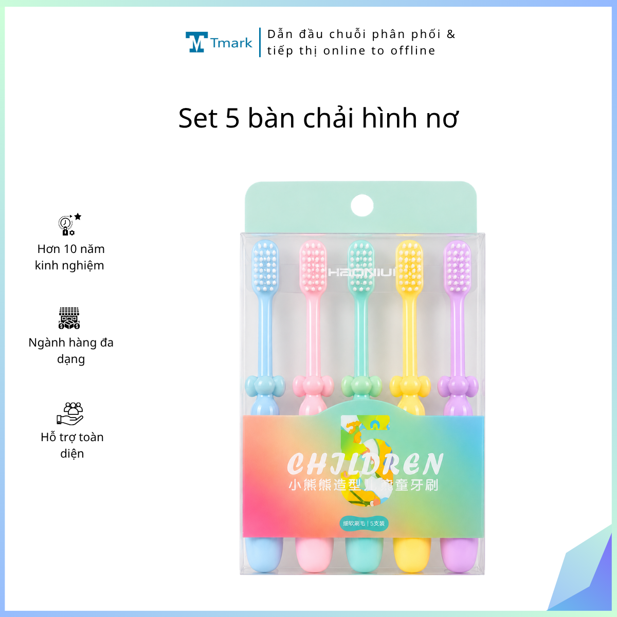 Set 5 bàn chải hình nơ (Kiện 110 set)