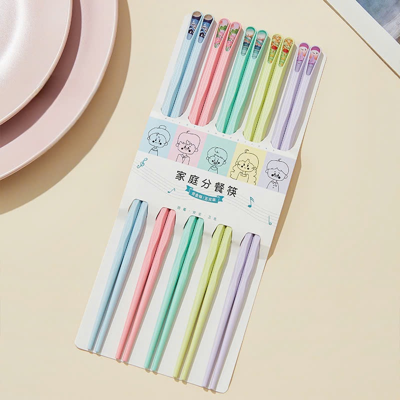 Set 5 đôi đũa ngũ sắc sợi thủy tinh (Kiện 200 set) 2