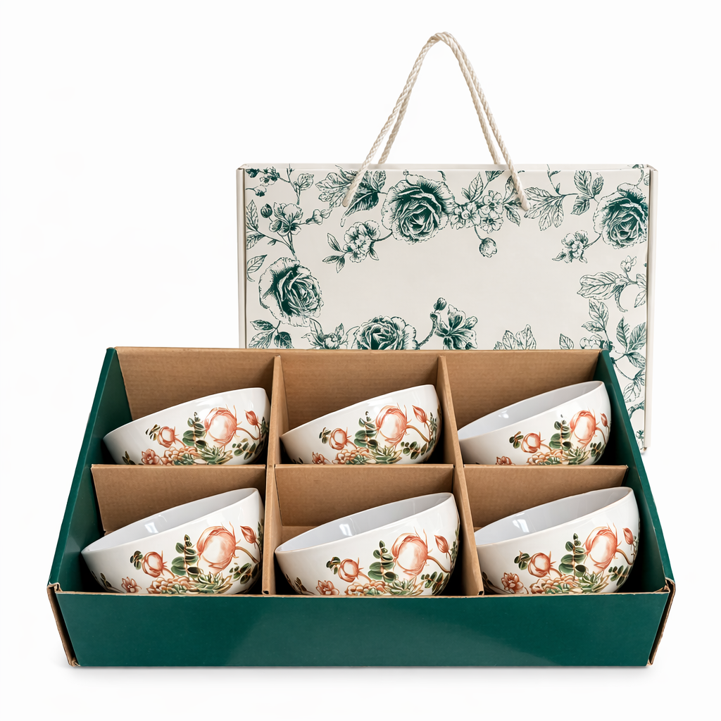 Set 6 chén họa tiết hoa Cotton (Kiện 14x3 bộ)(Hàng nguyên kiện) 2