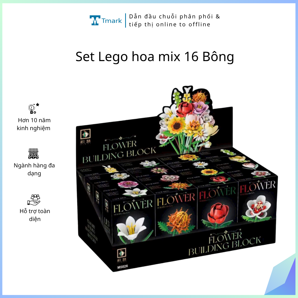 Set Lego hoa mix 16 Bông (Kiện 5 set)