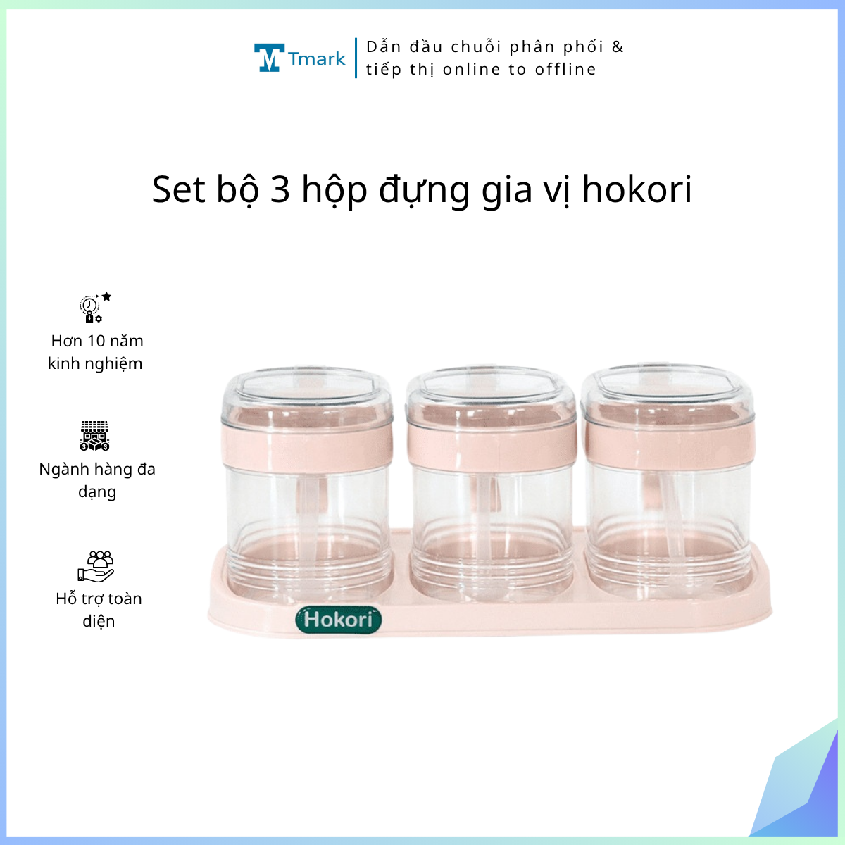 Set bộ 3 hộp đựng gia vị hokori