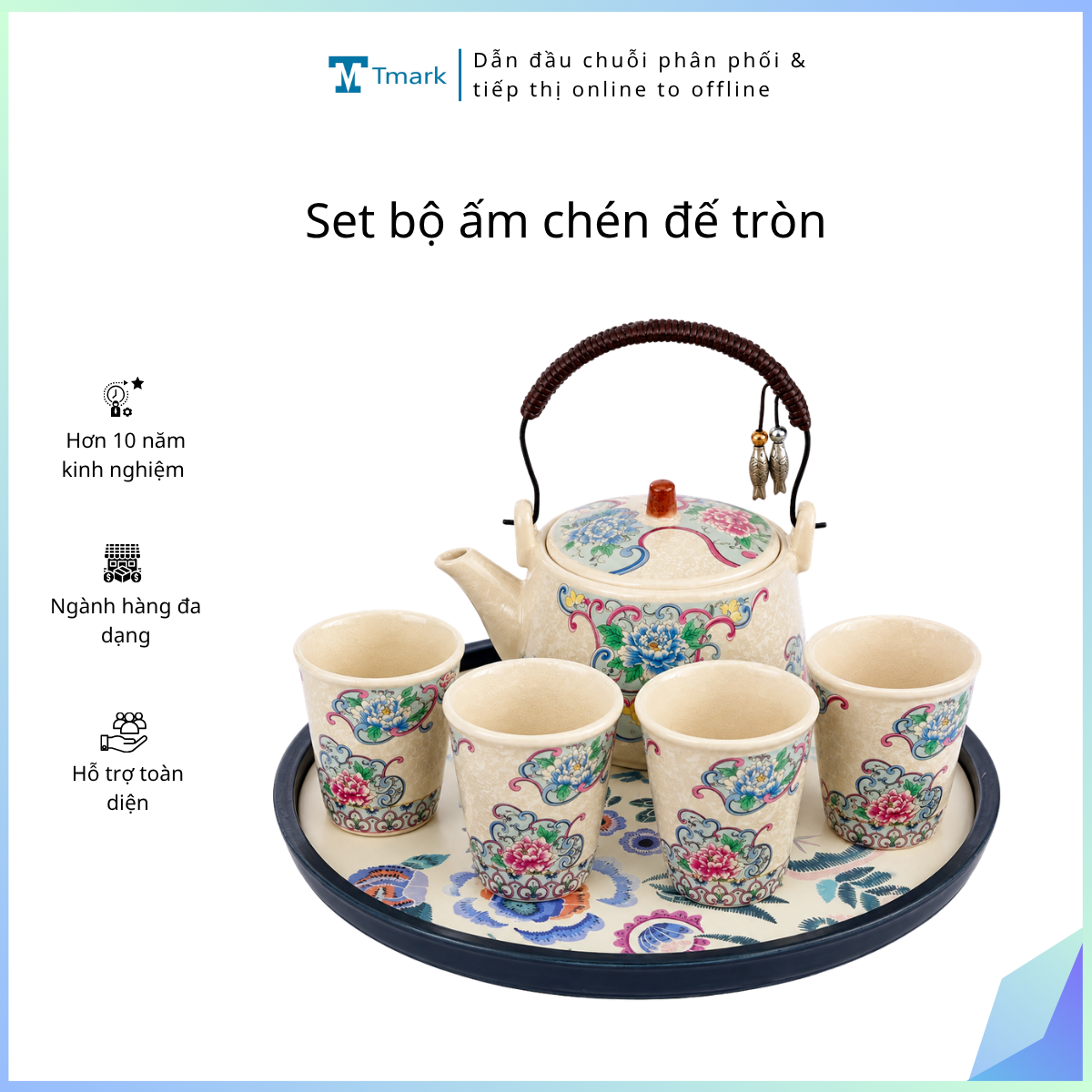 Set bộ ấm chén đế tròn ( Kiện 24 bộ)