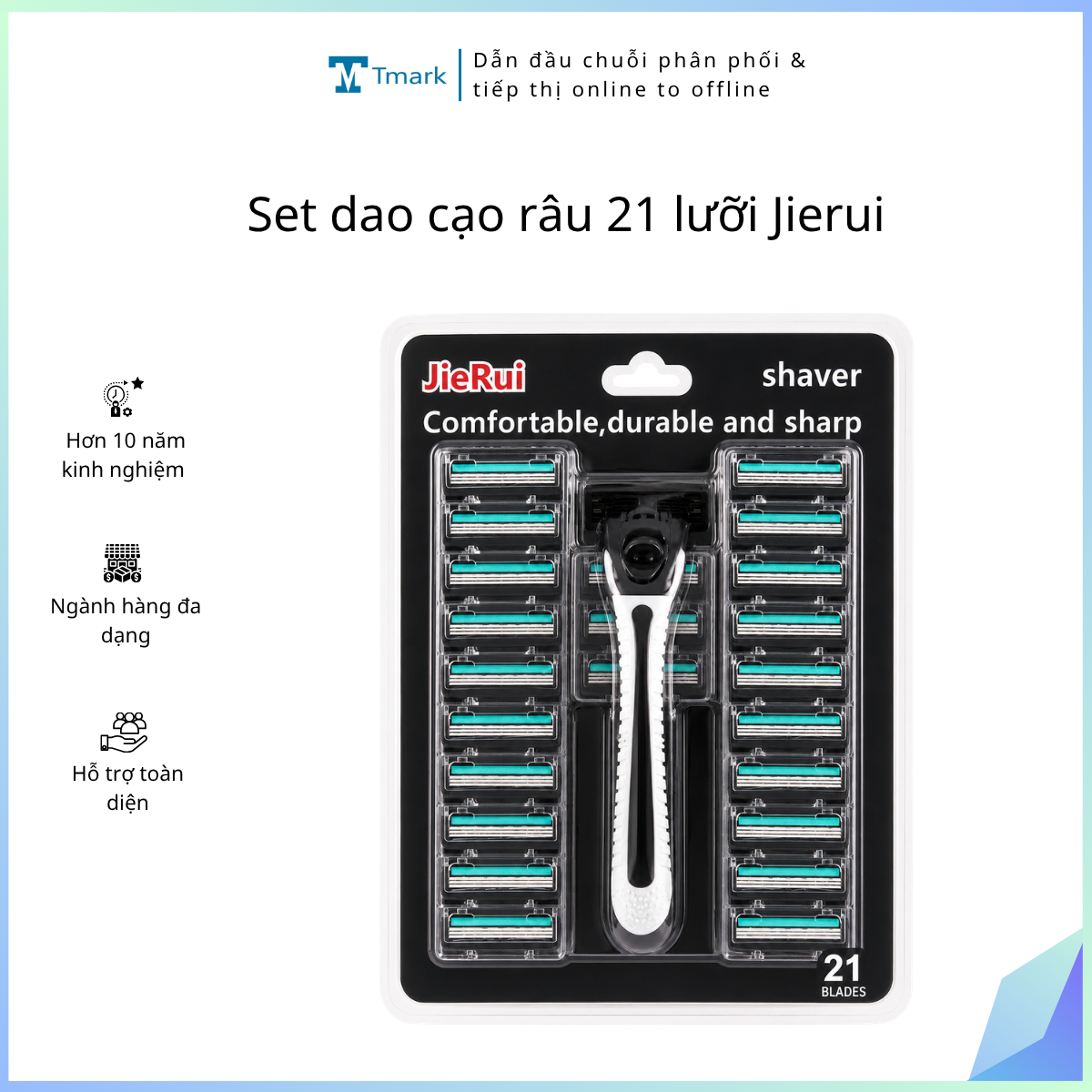 Set dao cạo râu 21 lưỡi Jierui (Kiện 130 set)
