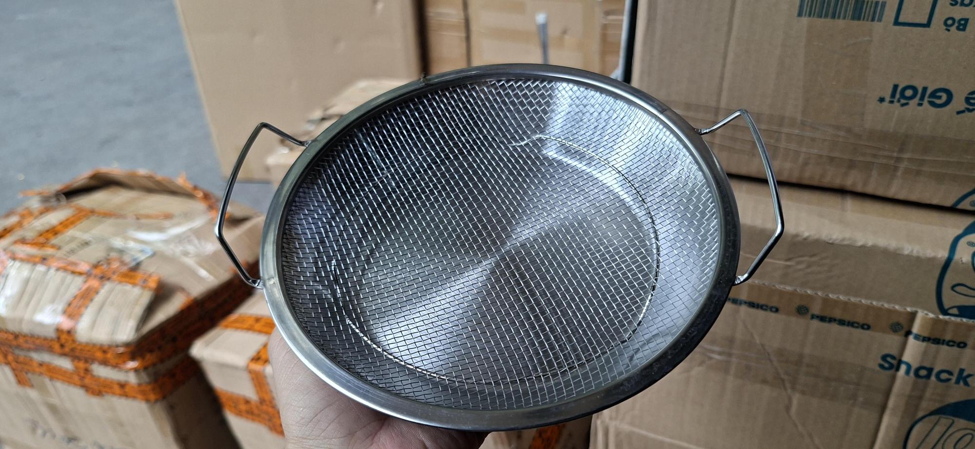 Set khay kèm vỉ lọc dầu inox 20cm (Kiện 200 bộ) 2