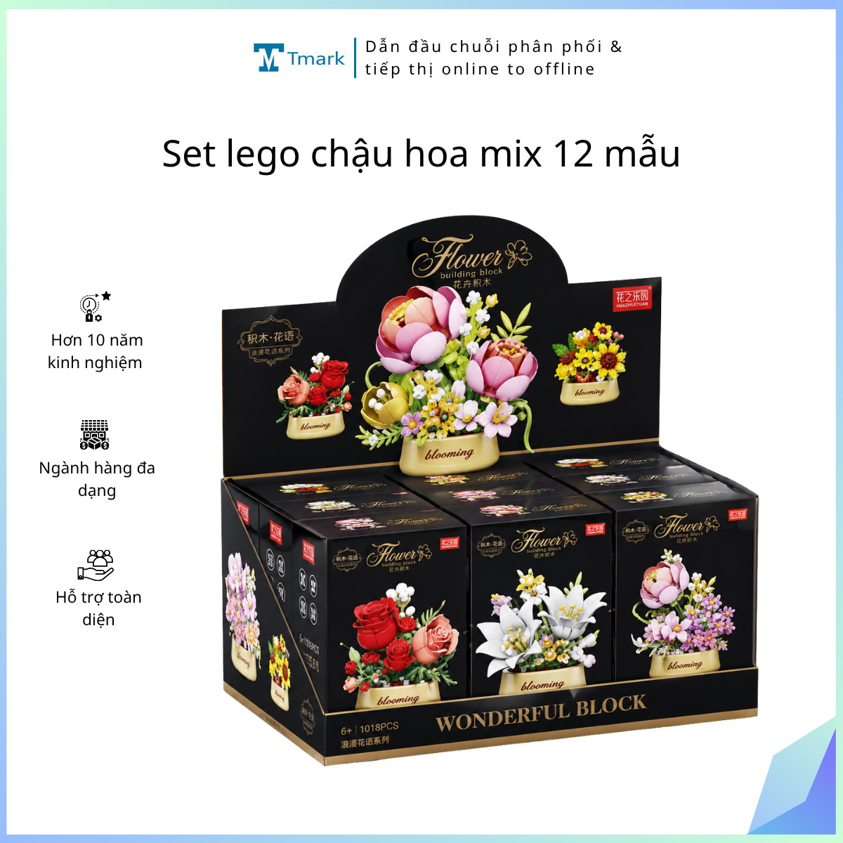 Set lego chậu hoa mix 12 mẫu (Kiện 10 set)
