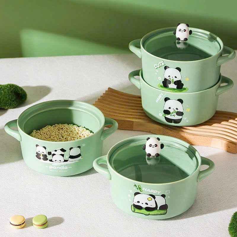 Thố sứ tròn họa tiết gấu trúc (Kiện 40 cái) 2