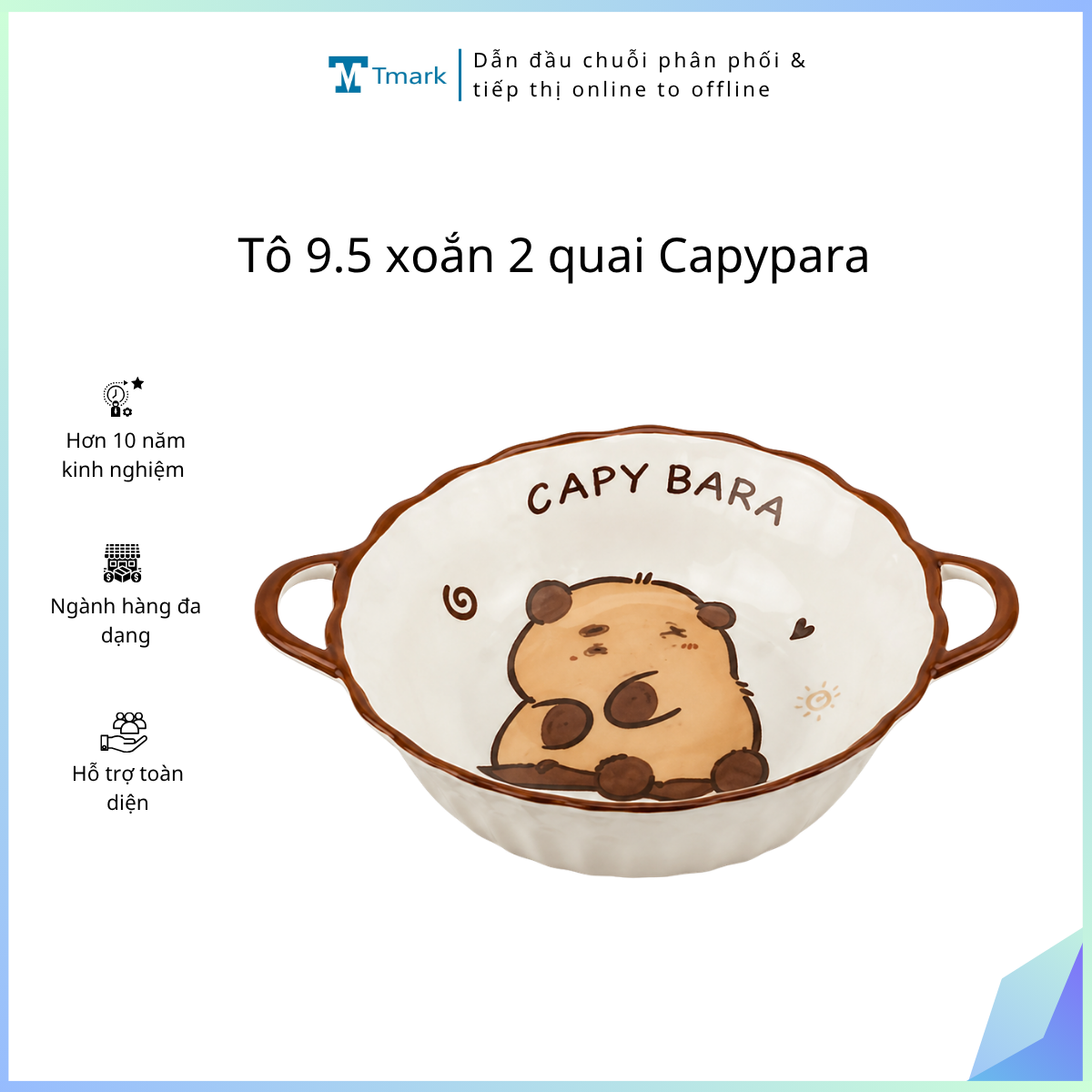 Tô 9.5 xoắn 2 quai Capypara (kiện 30 cái)(Hàng nguyên kiện)