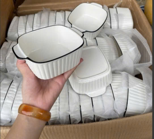 Tô sọc vuông viền đen ( Kiện 180 cái) ( hàng nguyên kiện)