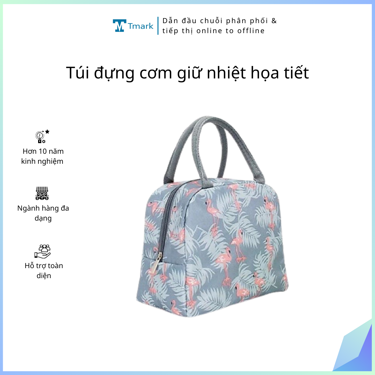 Túi Đựng Cơm Giữ Nhiệt Họa Tiết Tmark Kèm Quai Xách Tiện Lợi (kiện 300 cái)