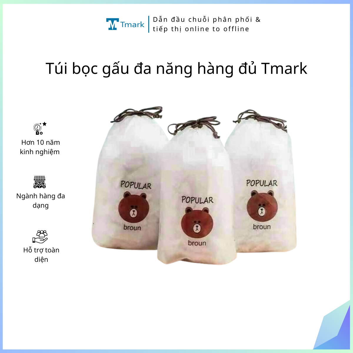 Túi bọc gấu đa năng hàng đủ Tmark (Kiện 300 gói)(Hàng nguyên kiện)