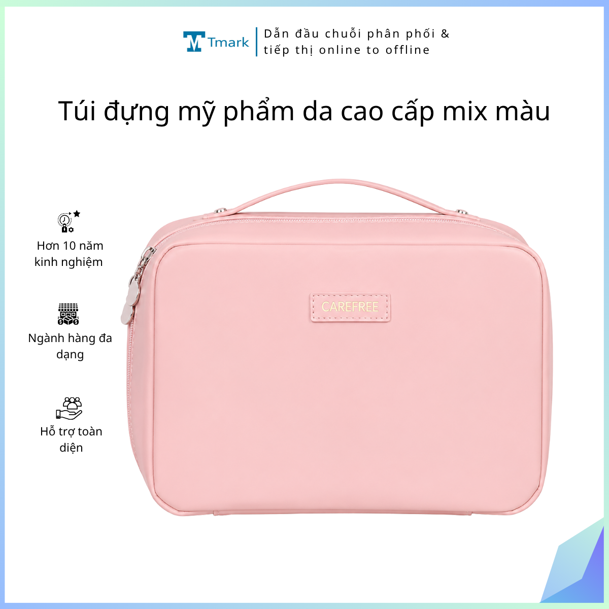 Túi đựng mỹ phẩm da cao cấp mix màu (Kiện 20 cái)