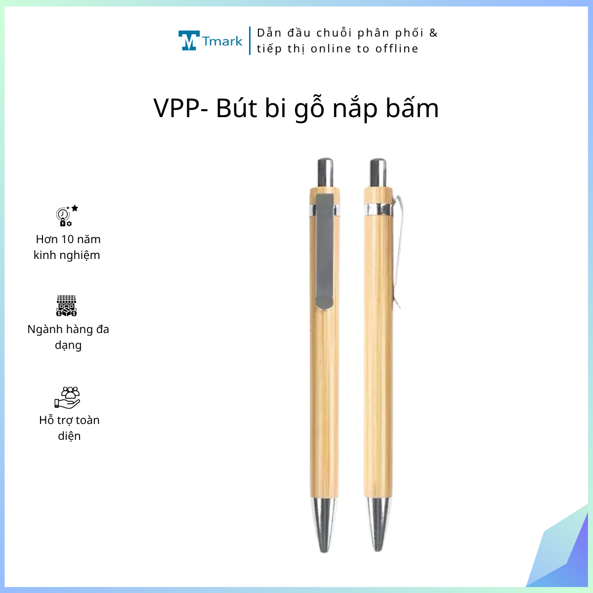 VPP- Bút bi gỗ nắp bấm (Kiện 100 cái)