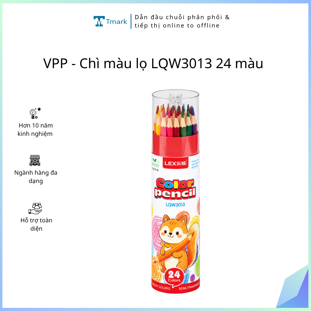 VPP - Chì màu lọ LQW3013 24 màu (Kiện 96 hộp)