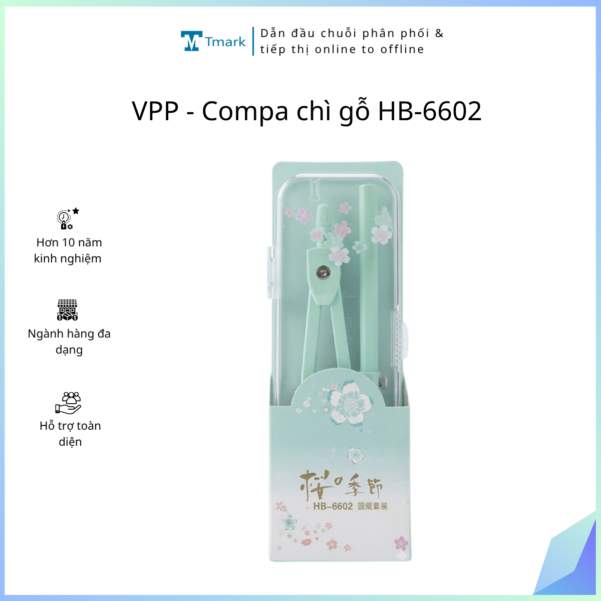 VPP - Compa chì gỗ HB-6602 (kiện 360 cái) - Lốc 20 cái