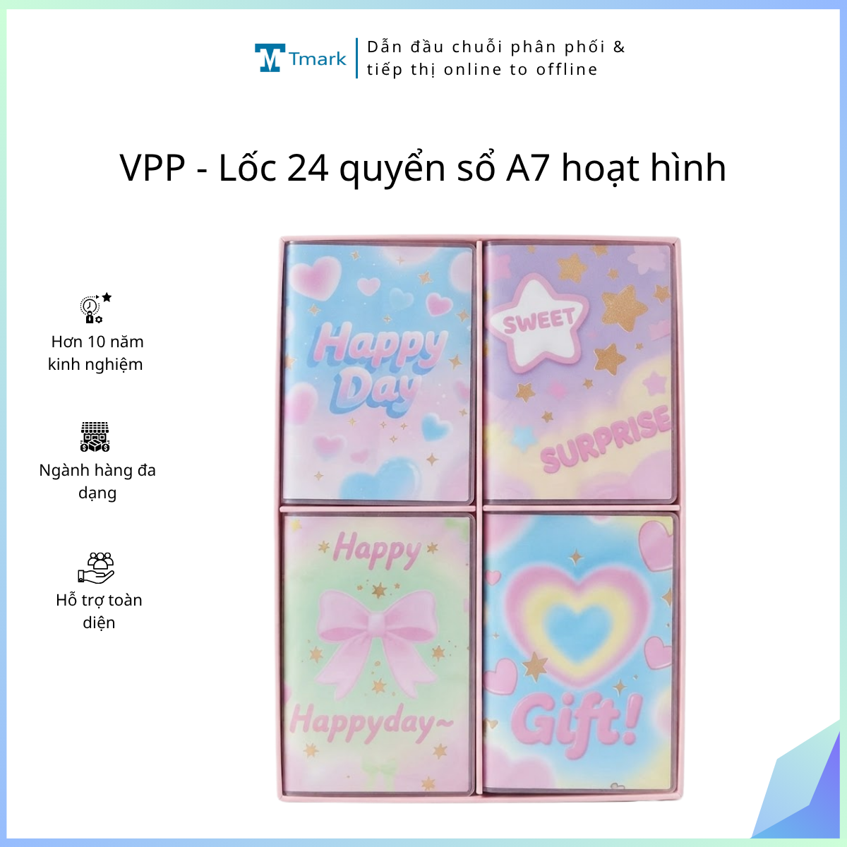 VPP - Lốc 24 quyển sổ A7 hoạt hình (kiện 24 lốc)