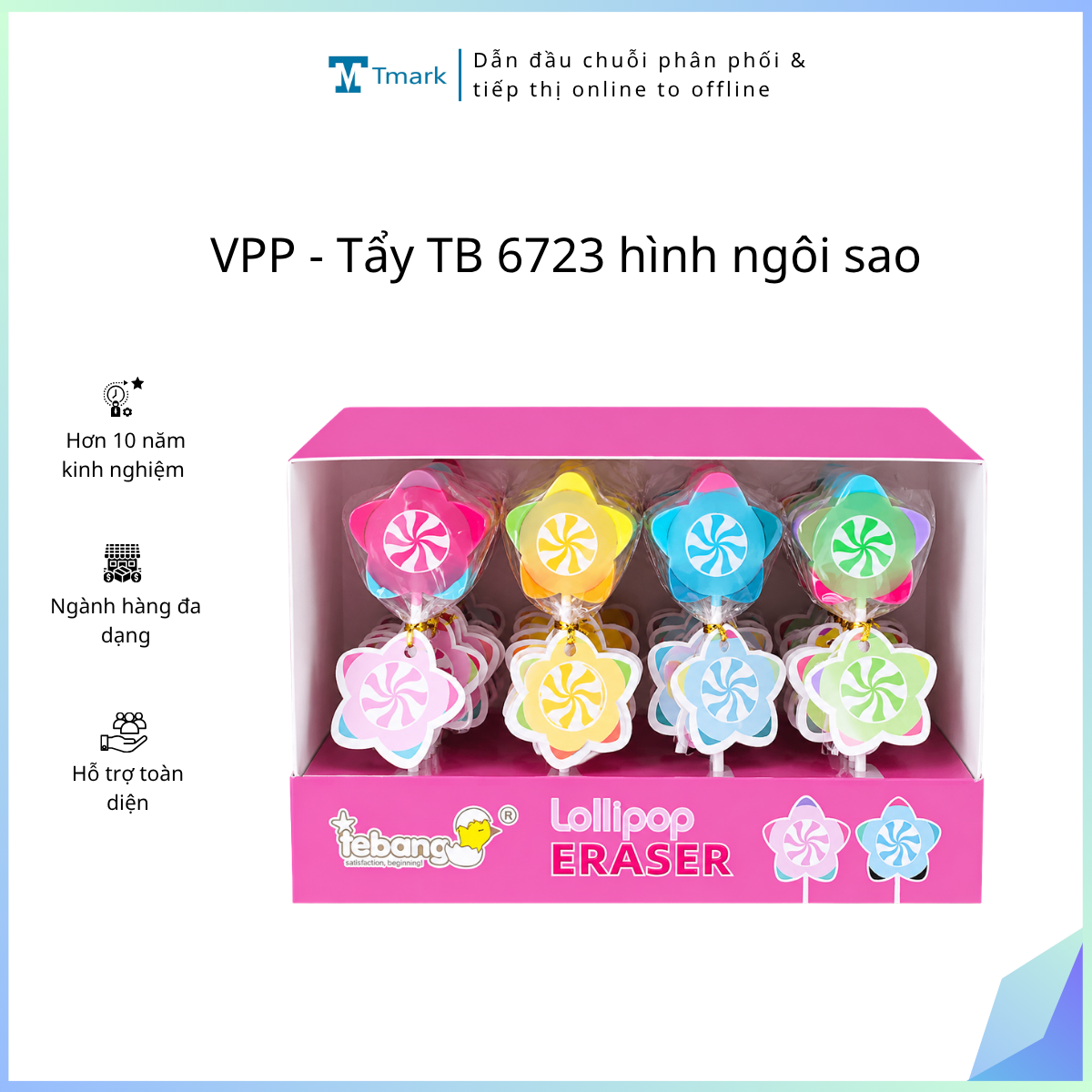VPP - Tẩy TB 6723 hình ngôi sao (Kiện 576 cái)