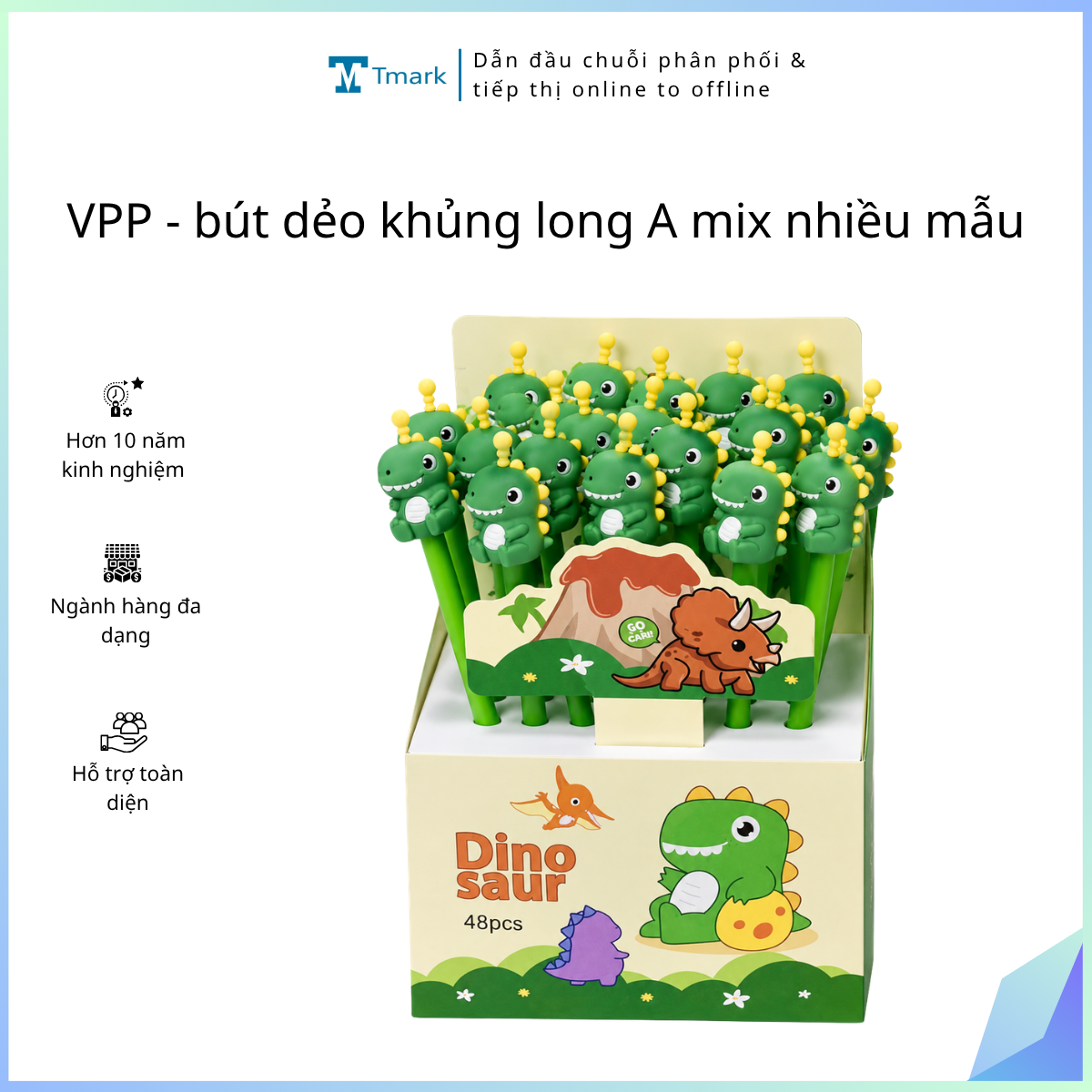 VPP - bút dẻo khủng long A mix nhiều mẫu (kiện 36 lốc) - lốc 48 cái