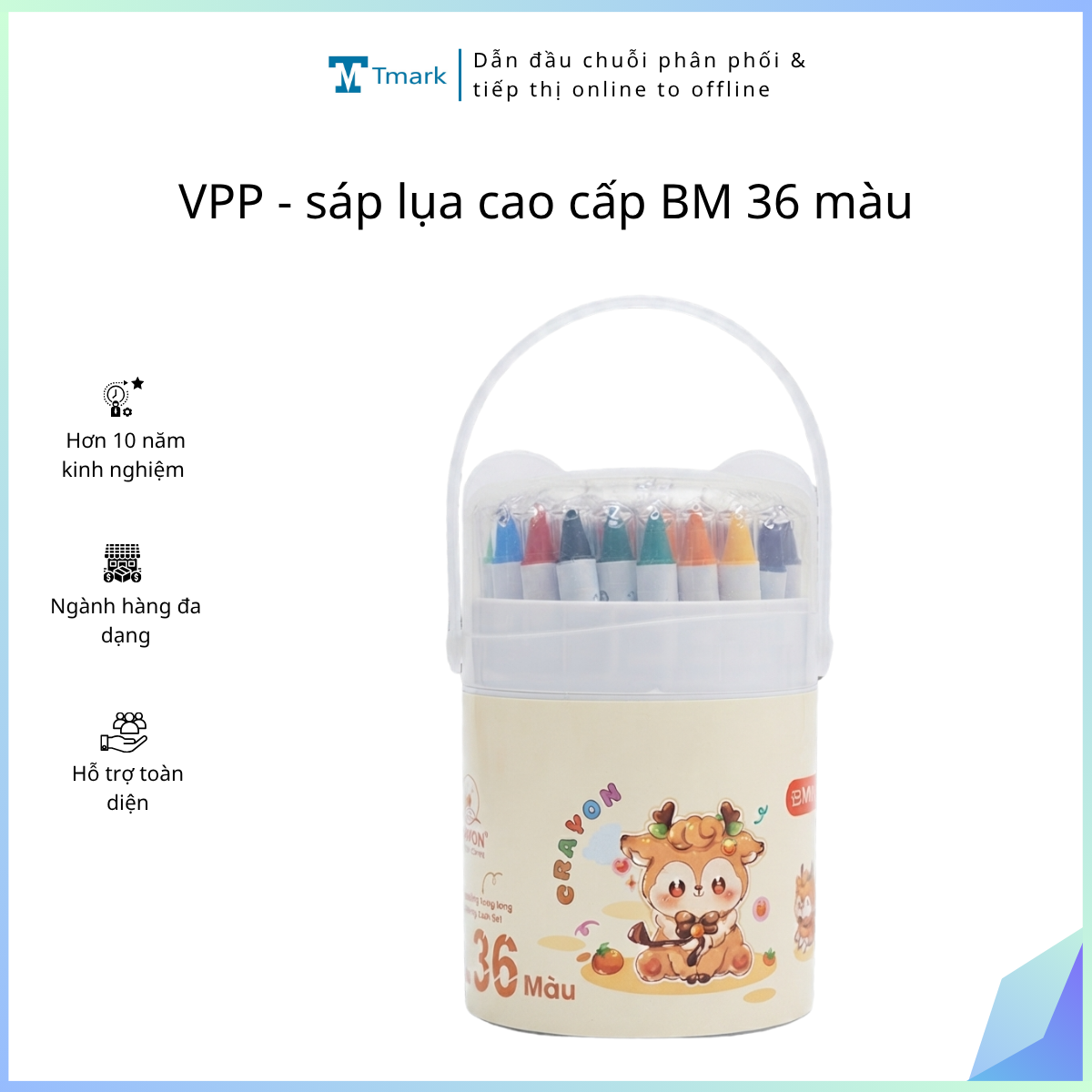 VPP - sáp lụa cao cấp BM 36 màu (kiện 32 hộp) - hộp 36 cái